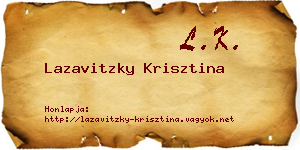 Lazavitzky Krisztina névjegykártya